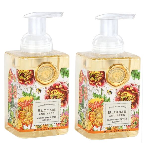 TWO Pack Michel Design Works Blooms And Bees Shea Butter Foaming Hand Soap 17.8 - Picture 1 of 2